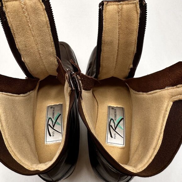 Ros Hammerson Womens Boots 7N Ankle Height Brown Leather Zip Butter Soft Booties - Picture 10 of 15